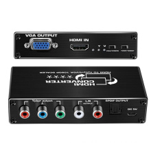 1080P HDMI to VGA  Component Converter (YPbPr/ RGB/ 5RCA) Scaler Converter with Toslink SPDIF Audio Output